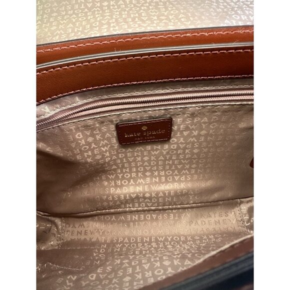 Kate Spade New York Crossbody Bag Brown Women's Pebbled Leather Pockets - Picture 9 of 10